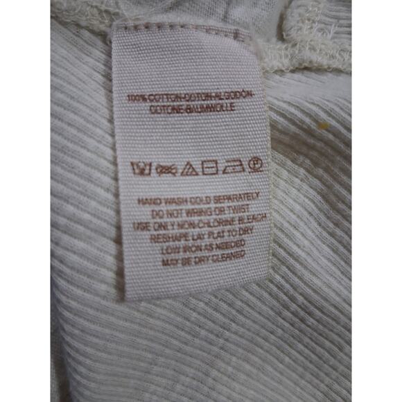 Free People Grungecore RawHwm Women's size Large Ribbed Distressed Academia Top - Picture 7 of 9